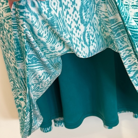 41 Hawthorn Teal Green and White Western Print Work or Casual Dress sz.L - Picture 4 of 8